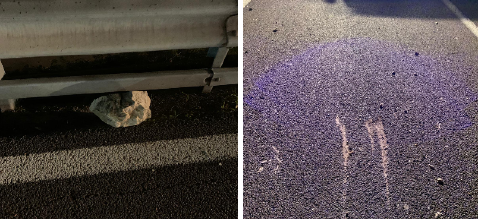 Alcuni massi cadono sulla Ss240 all'altezza di Loppio e una macchina non riesce a evitare l'impatto